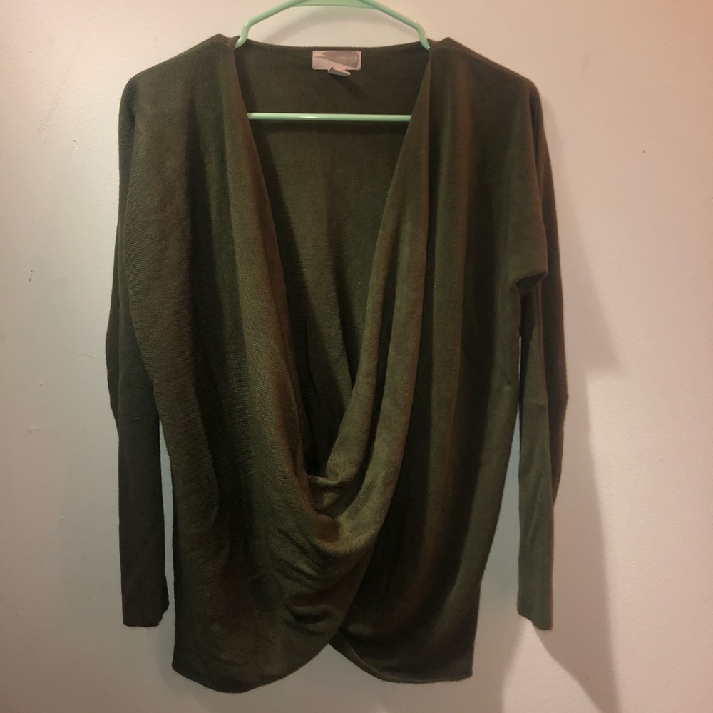 Low-cut Army Green Cardigan